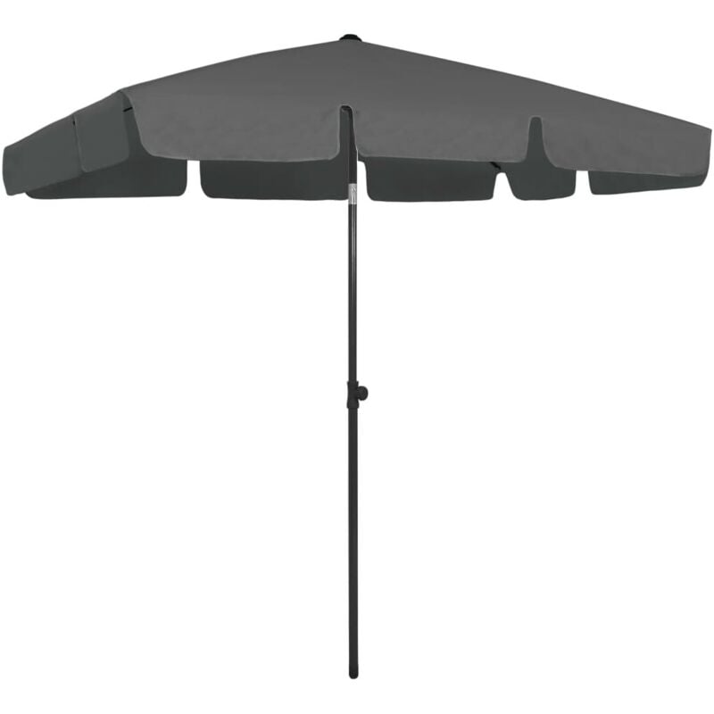 Parasol de plage anthracite 200x125 cm