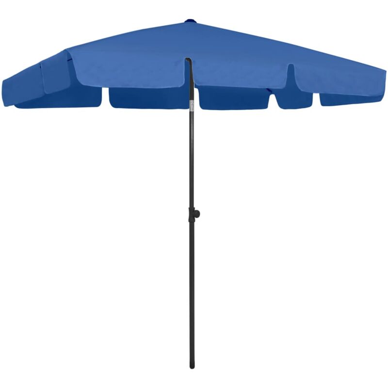 Parasol de plage bleu azur 200x125 cm