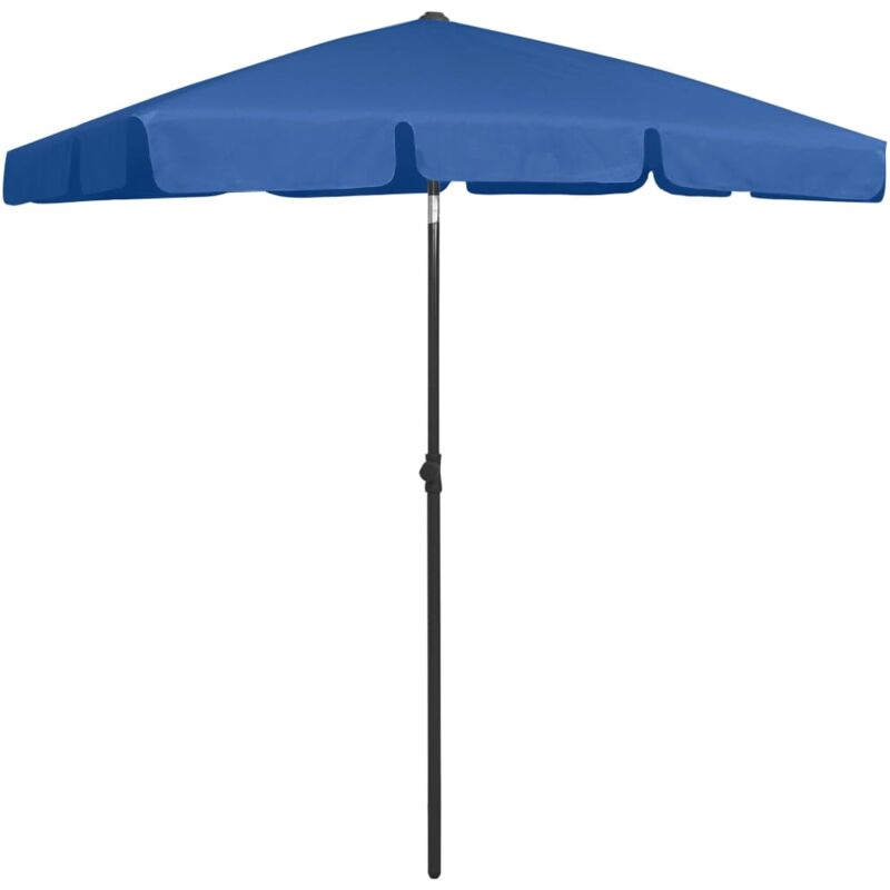 Parasol de plage bleu azur 180x120 cm