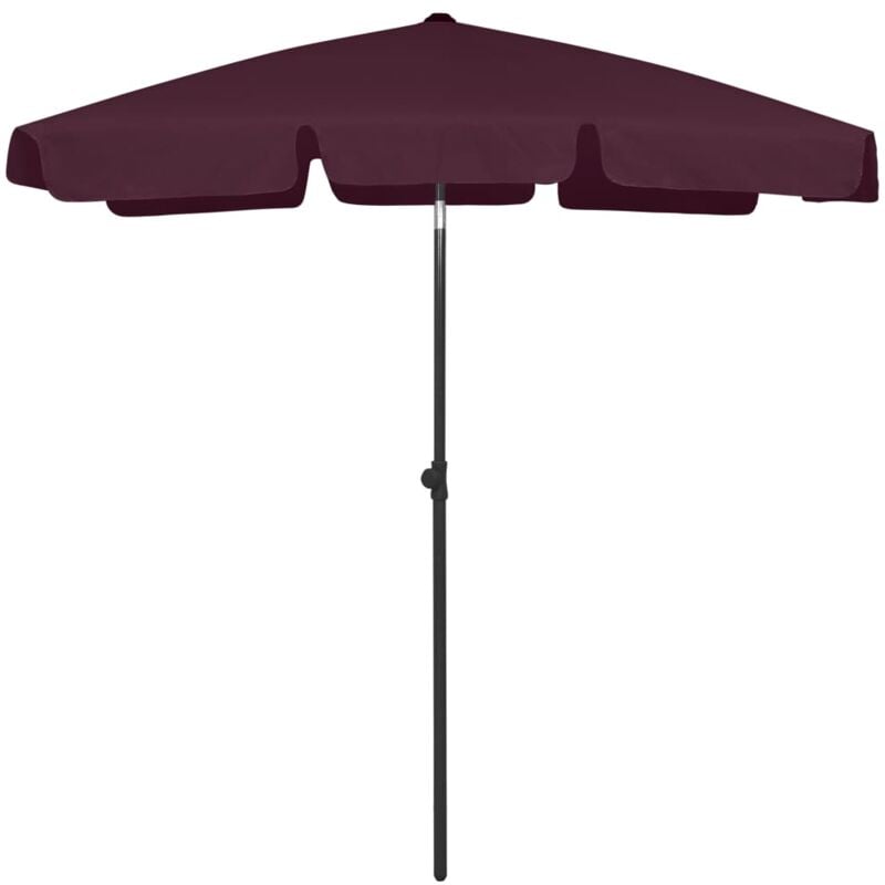 Parasol de plage rouge bordeaux 180x120 cm vidaXL