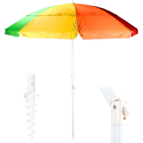 Parasol de plage articulé multicolore 220 cm
