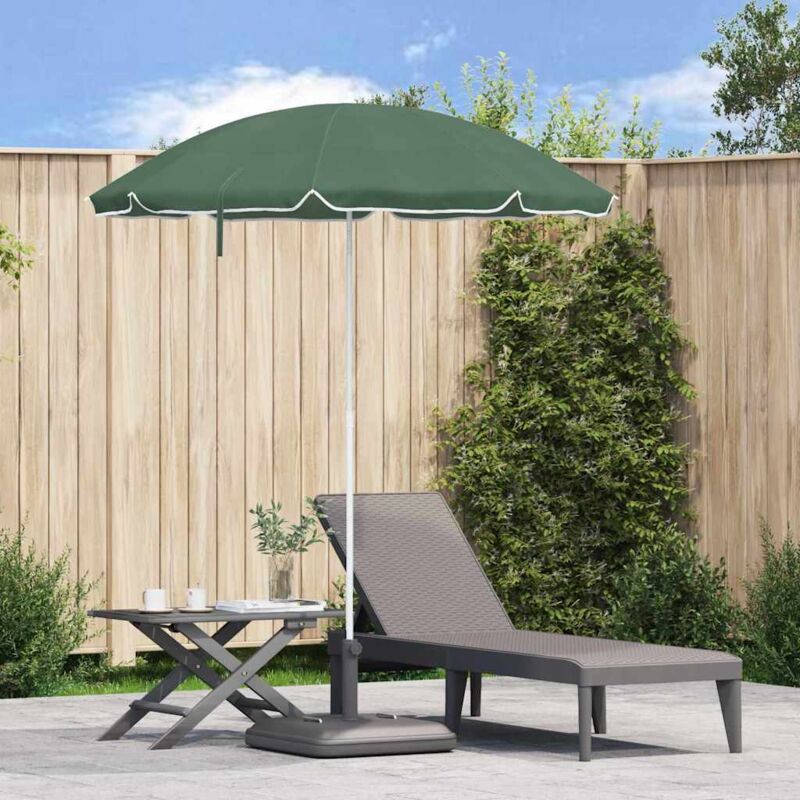 Parasol de plage avec mât en métal Vert 161x193 cm Polyester Vidaxl