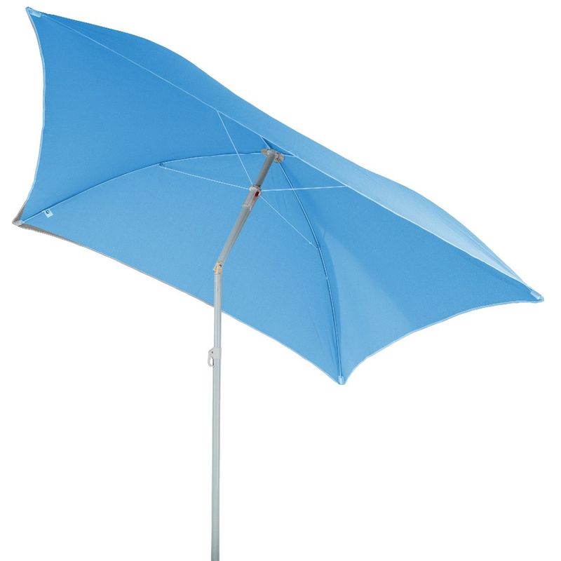 Hesperide - Parasol de plage carré Hélenie - l. 180 x l. 180 cm - 180 x 180 x 200 - Bleu clair