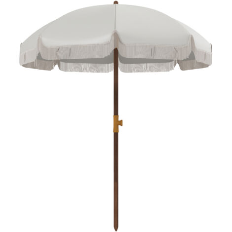 Parasol de plage compact avec protection UV40+ et sac de transport, gris clair.