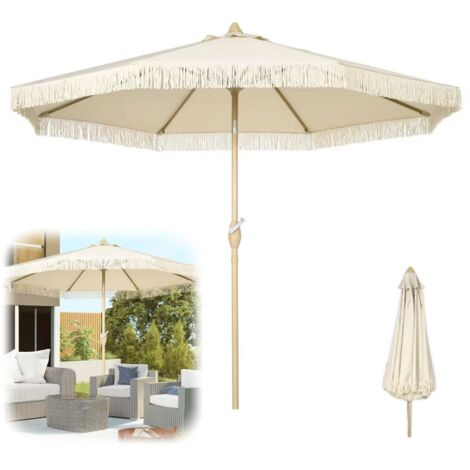 Parasol de plage d'extérieur, parasol de plage de protection solaire, style bohème,UPF50+,convient pour la piscine et la terrasse, 265 cm de hauteur.