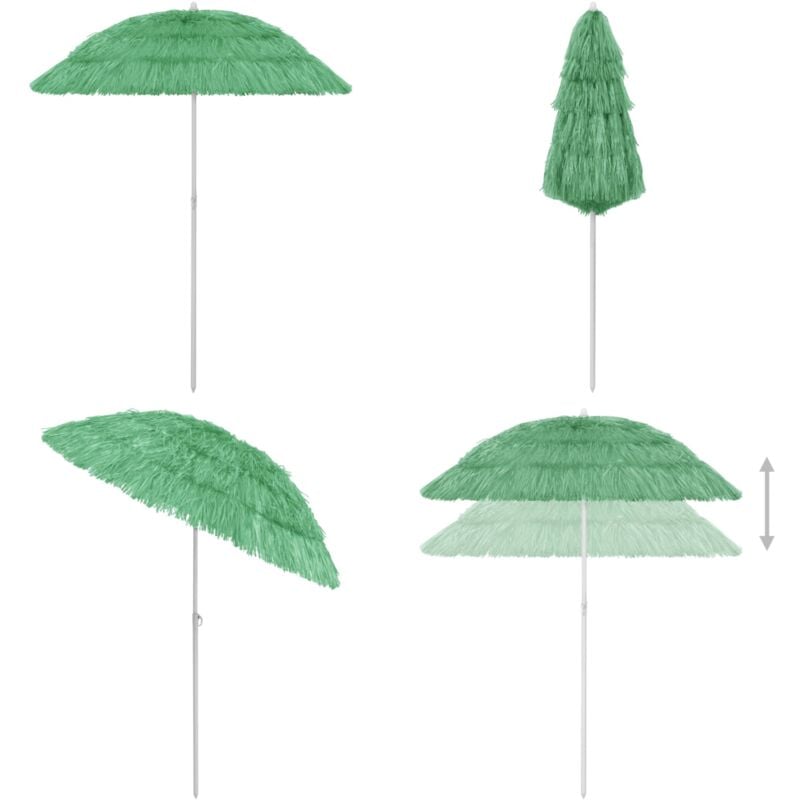 Parasol de plage Hawaii vert 180 cm - Parasol De Plage - Parasol Hawaï - Parasol Vert - Parasol Inclinable - Parasol Extérieur - Home & Living