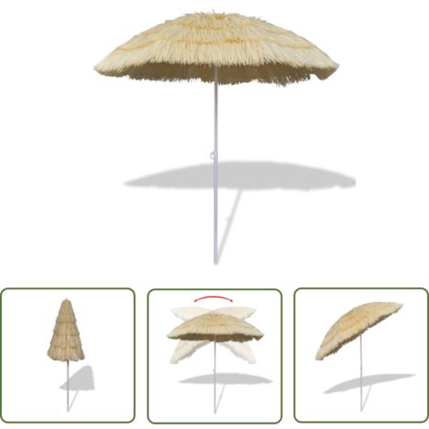 Parasol de plage inclinable armature en acier + couverture PP sable