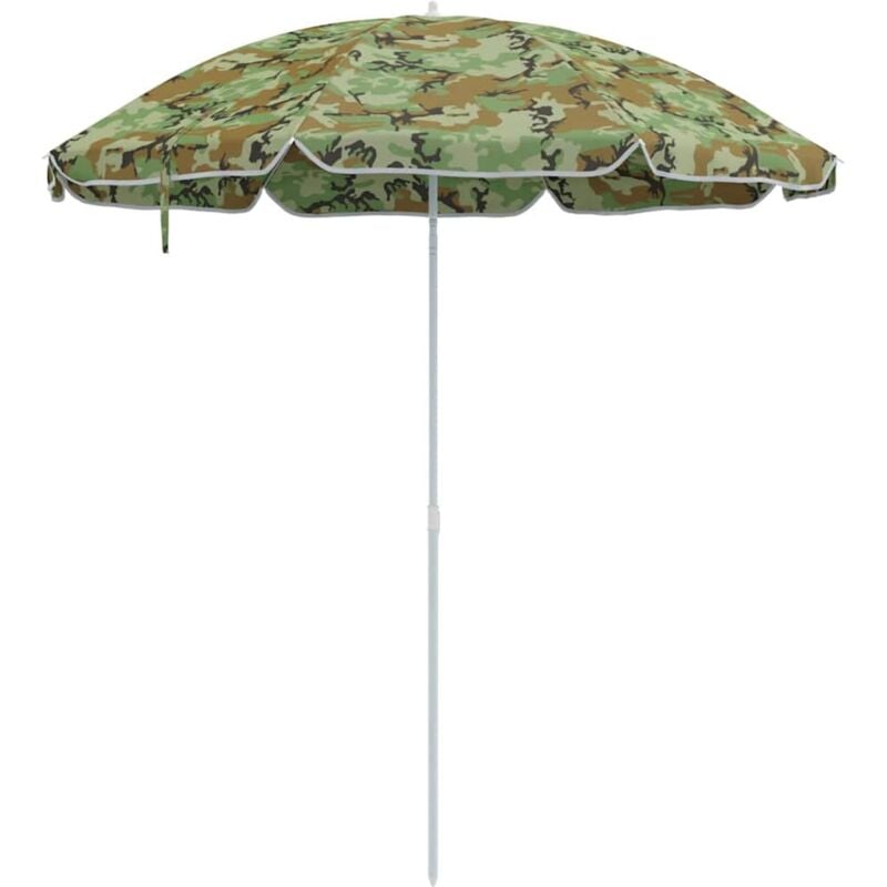 Parasol de plage avec poteau en aluminium Camouflage 240 cm Vidaxl