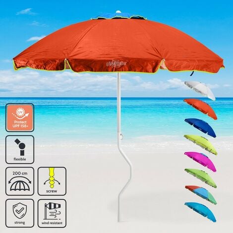 Parasol de plage léger visser protection uv GiraFacile 200 cm Ermes