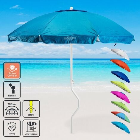Parasol de plage léger visser protection uv GiraFacile 200 cm Ermes