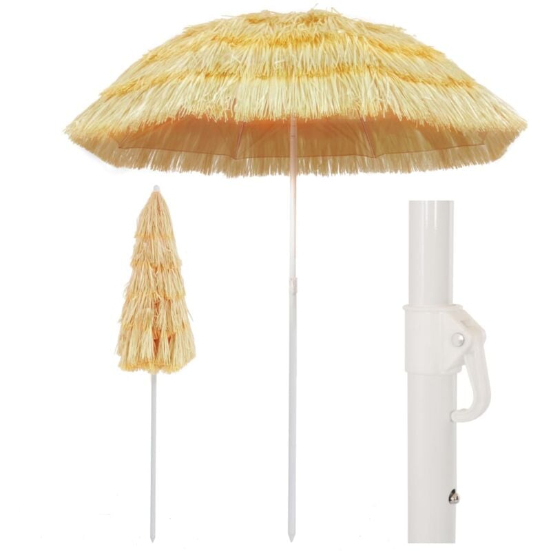 Parasol de plage Naturel 180 cm Style hawaïen vidaXL