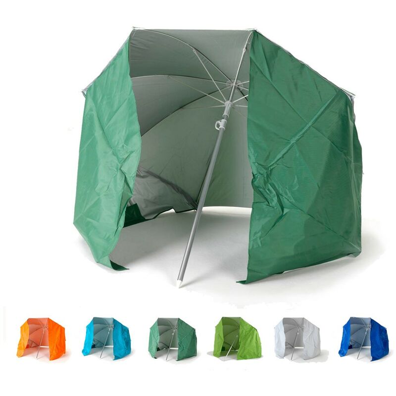 Parasol de plage pliable portable léger aluminium tente 160 cm Piuma | Vert foncé