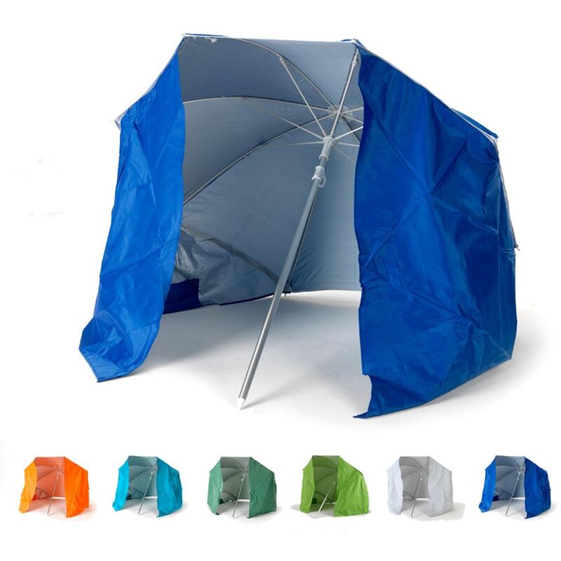 Parasol de plage pliable portable léger aluminium tente 160 cm Piuma | Bleu