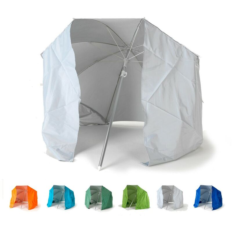 Parasol de plage pliable portable léger aluminium tente 160 cm Piuma | Blanc