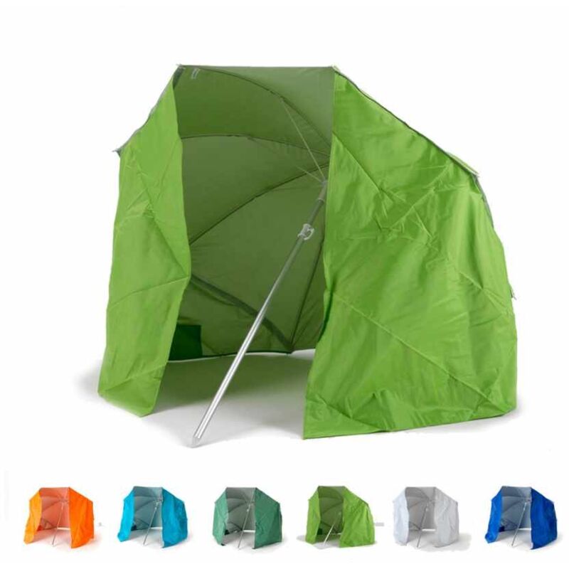 Parasol de plage pliable portable léger aluminium tente 160 cm Piuma | Vert