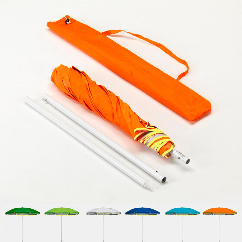 Beachline - Parasol de plage pliable portable leger voyage moto 180 cm Pocket Couleur: Orange