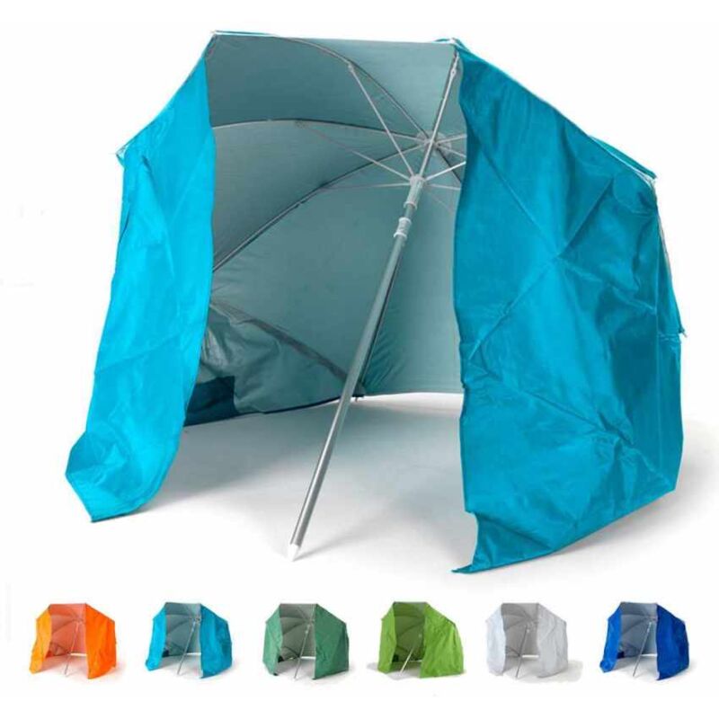 Parasol de plage portable moto pliable léger aluminium tente 200 cm Piuma | Turquoise