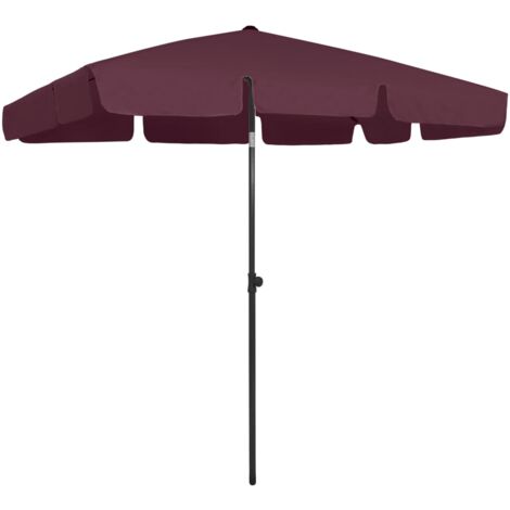 Parasol de plage rouge bordeaux 200x125 cm vidaXL