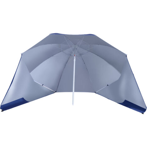 Parasol de plage UPF 50+, protection solaire moderne, bleu marine, avec housse de transport