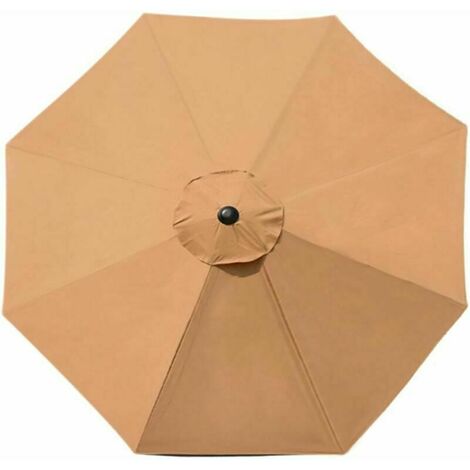 Parasol de rechange avec 8 baleines pour jardin, terrasse, cour, plage, piscine, marché (auvent uniquement), kaki