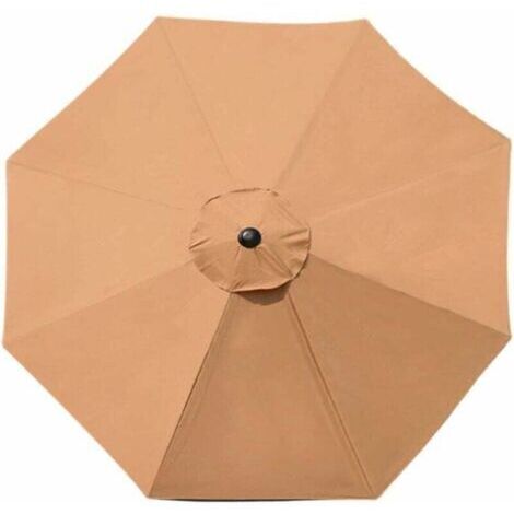 Parasol de rechange avec 8 baleines pour jardin, terrasse, cour, plage, piscine, marché (auvent uniquement), kaki