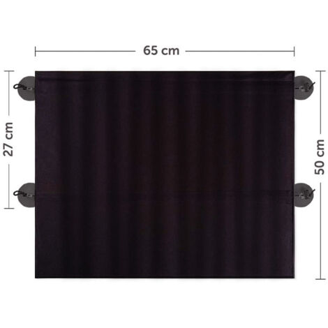 Parasol de tela para ventana de coche, 2 piezas, para bebés, para niños, equipado con 4 ventosas, 65 x 50 cm, negro.