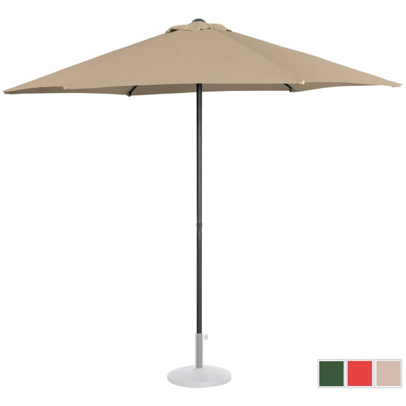 Parasol De Terrasse Droit Manivelle Taupe Hexagonal Armature D'Acier 270 Cm