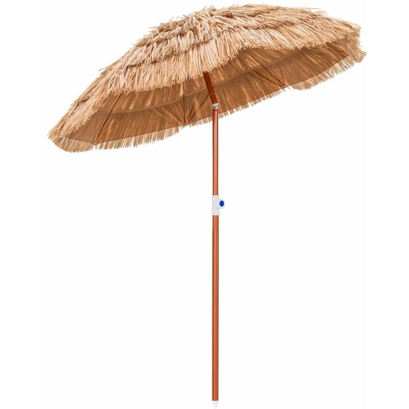 Helloshop26 - Parasol de terrasse en chaume, parasol tiki hawaïen de 175 cm avec sac de transport design inclinable parasol de table ou de marché