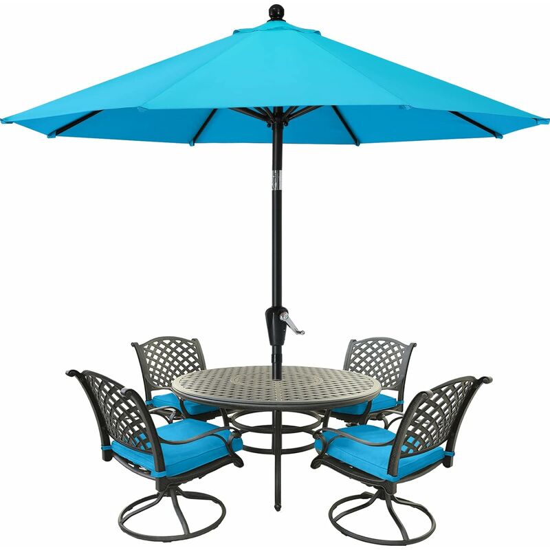 Parasol de terrasse pour table de marché, 8 baleines (2,3 m, turquoise)