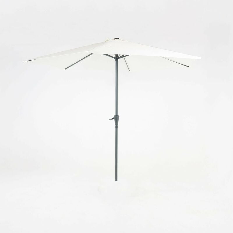 Edenjardin Muebles - Parasol de Jardin Rond Fixe, 270 cm Tissu, Aluminium, Coloris Beige, 250 cm