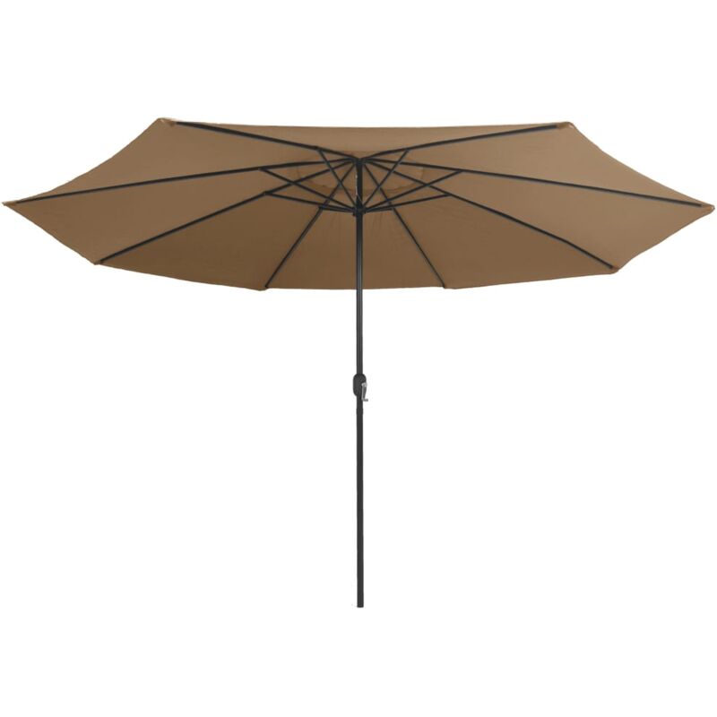 Parasol d'extérieur avec mât en métal 400 cm taupe