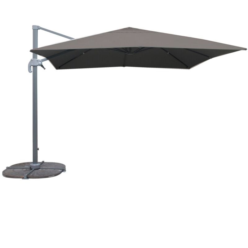Meublorama - Parasol décentré carré gris anthracite 300x300 cm