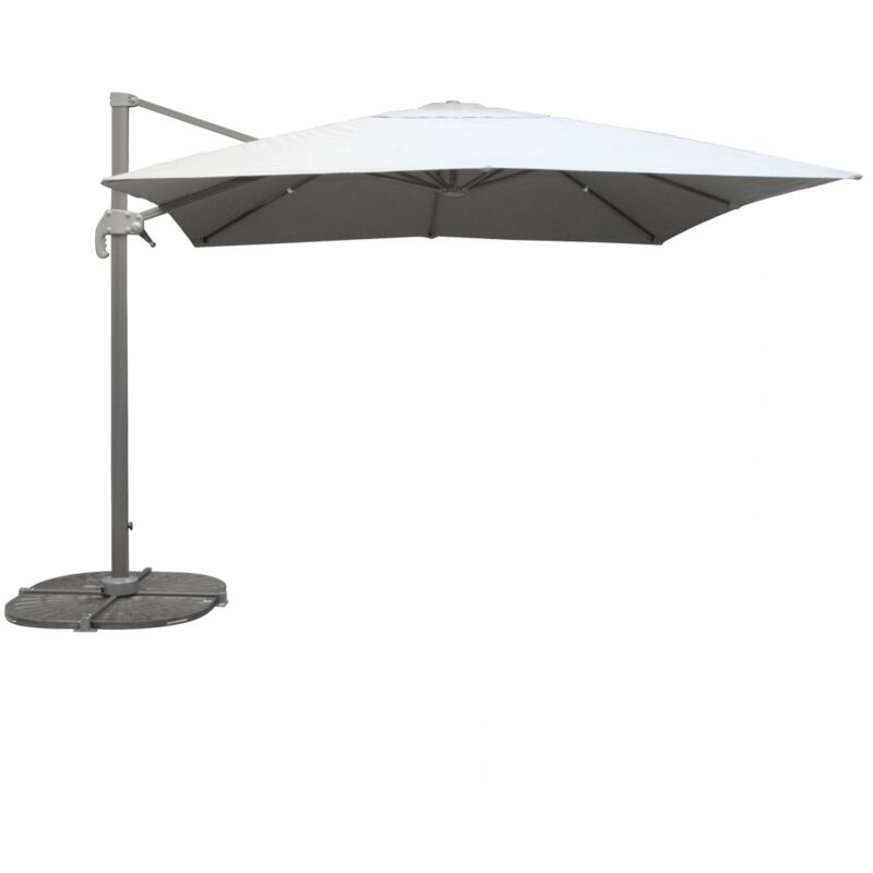 Parasol décentré carré gris clair 300x300 cm