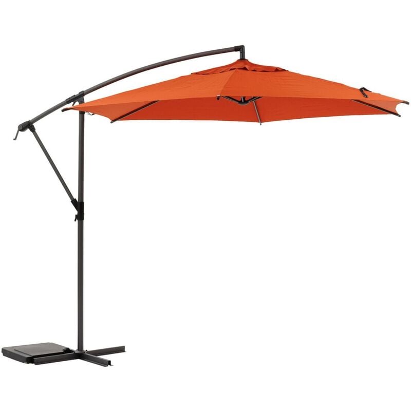 Parasol décentré rond Manoa ambre Hespéride