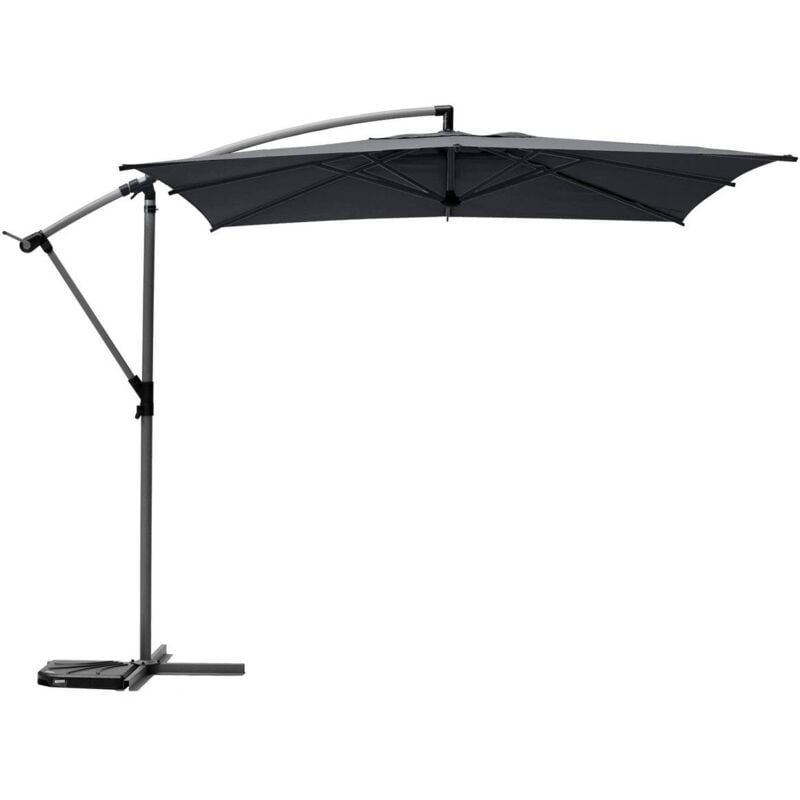 Parasol déporté carré Manoa Ardoise - 2,5 x 2,5 m - Hespéride