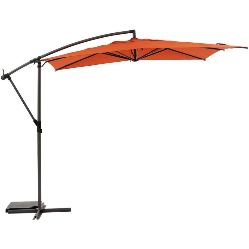 Parasol décentré carré Manoa ambre Hespéride