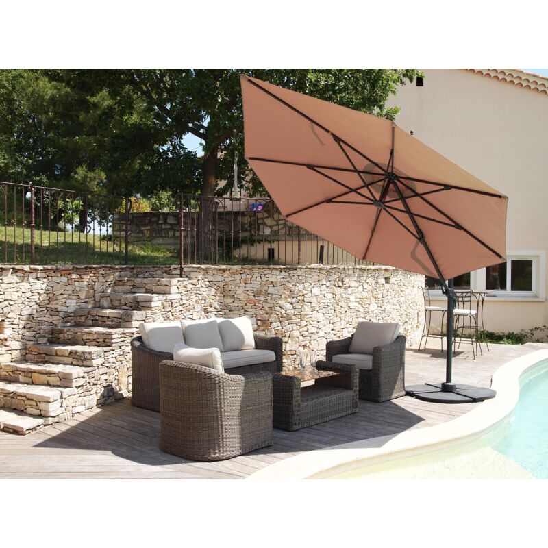 Parasol Decentre Flora Taupe