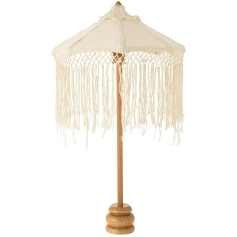Parasol Déco Franges "Tumanggal" 84cm Crème