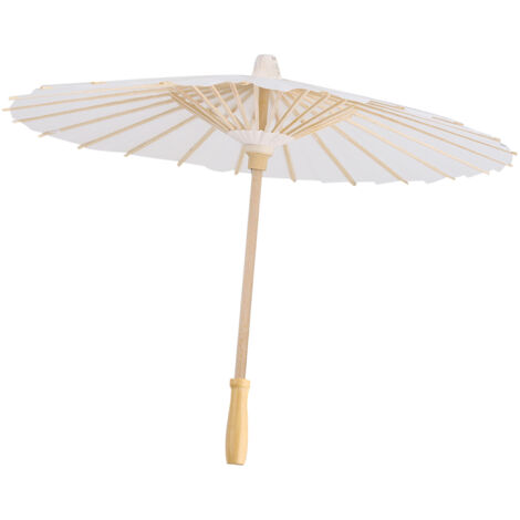 Parasol Décoratif Blanc en Papier pour Décoration Scolaire et Accessoire Photo (60cm)