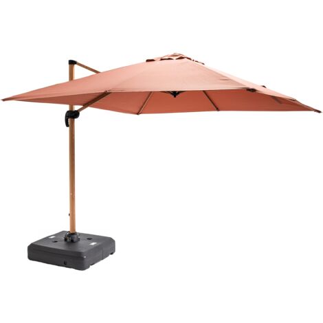 Ensemble parasol déporté (3 x 3m) + dalle à lester sur roues 100L