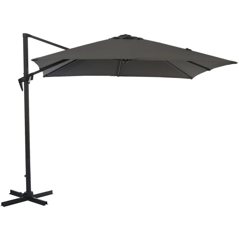 Parasol deporté 3x3m roma - grey/gris