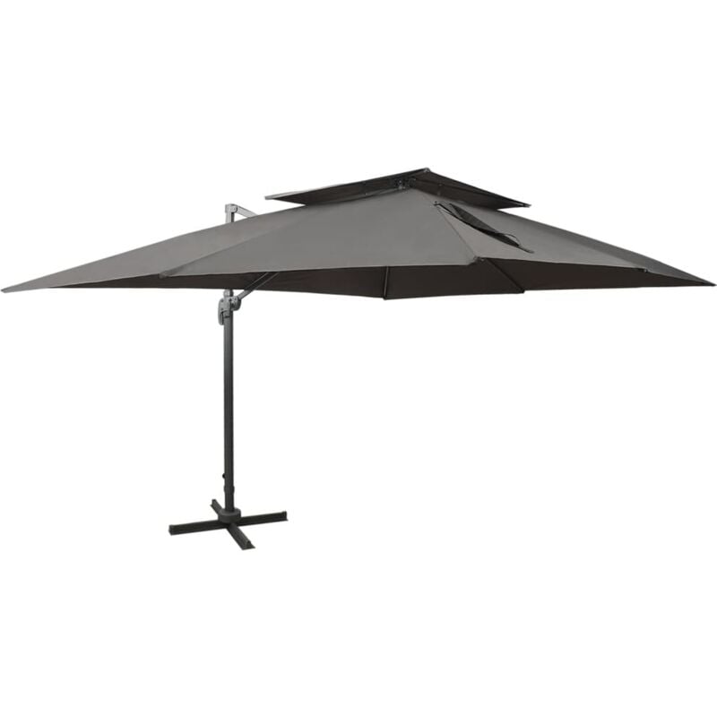 Vidaxl - Parasol de jardin en porte-à-faux avec double toit anthracite