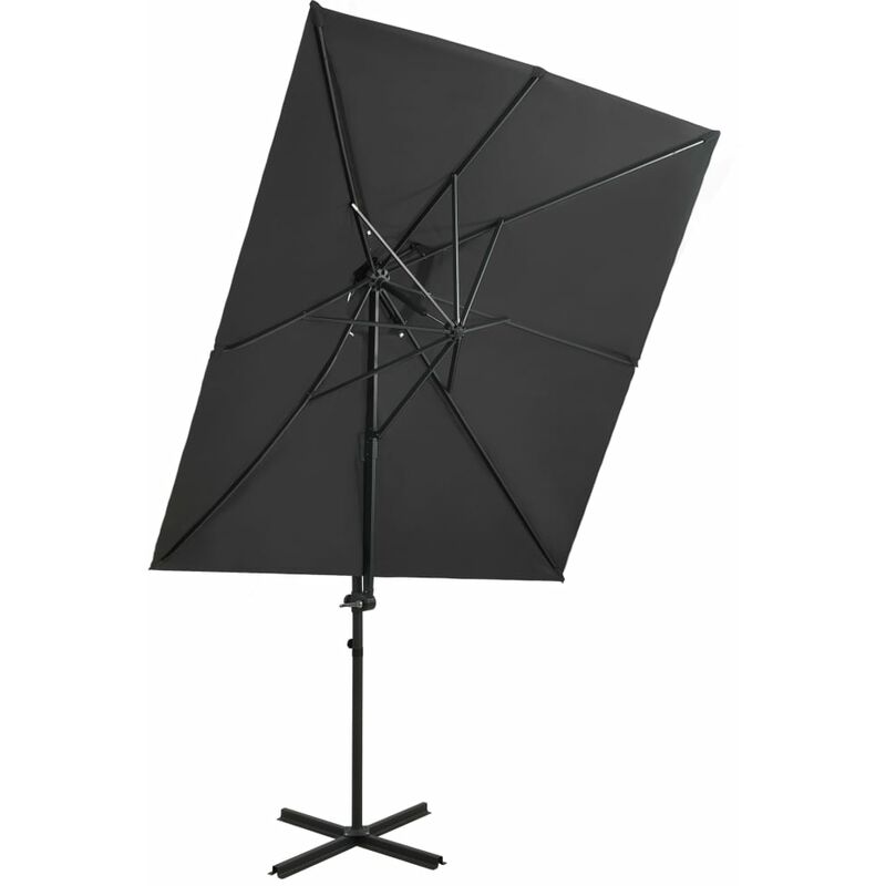 vidaXL Parasol déporté à double toit Anthracite 250x250 cm - Anthracite