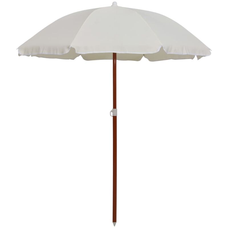 Parasol avec mât en acier 180 cm Sable - The Living Store - Beige
