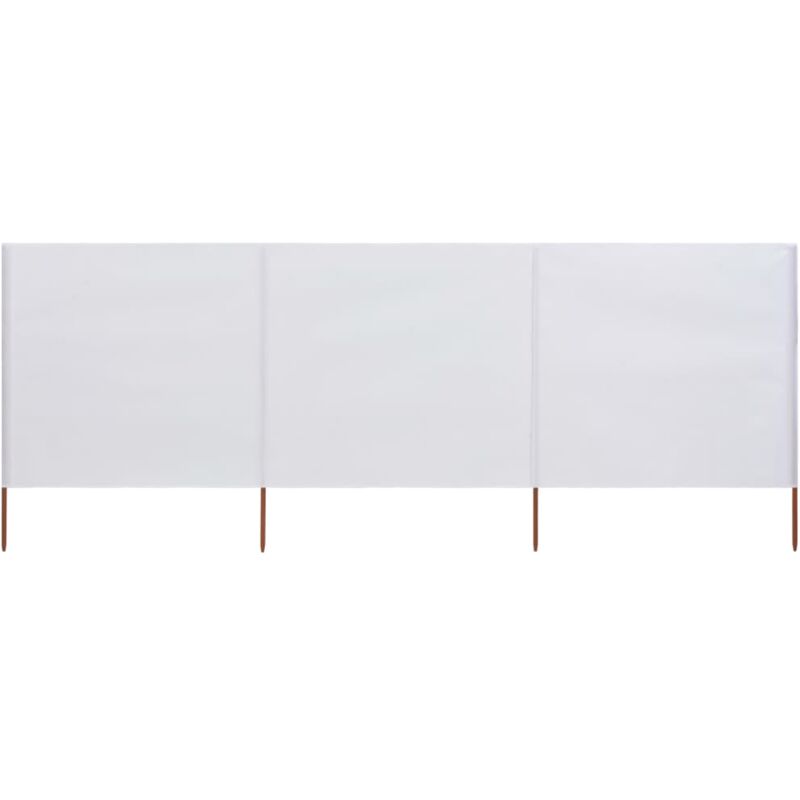 Paravent 3 panneaux Tissu 400 x 80 cm Blanc sable The Living Store Blanc