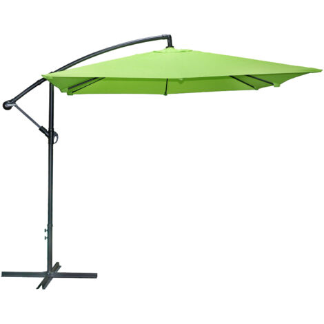 Parasol déporté carré 250x250 cm en tissu vert anis