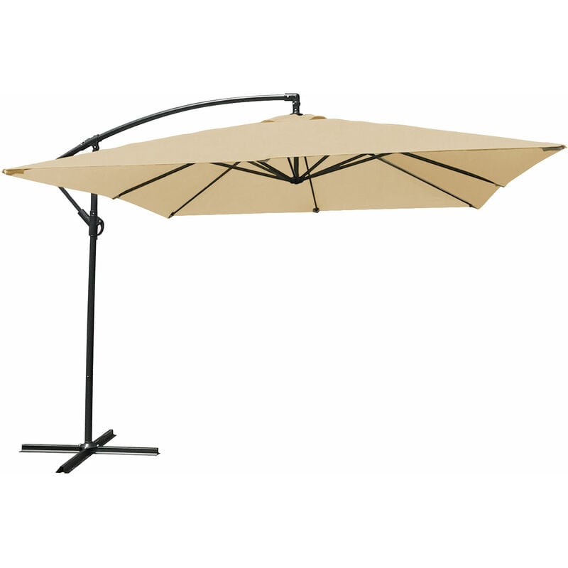 Happy Garden - Parasol déporté MOLOKAI carré 2,7x2,7m beige