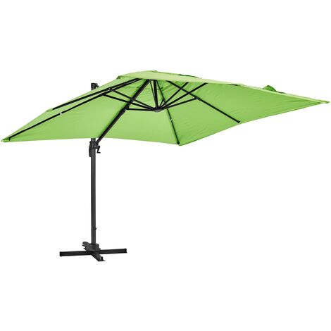 Parasol déporté carré 3 m en aluminium