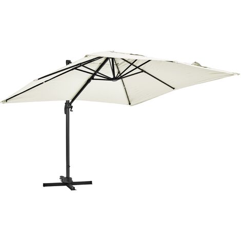 Parasol déporté carré 3 m en aluminium