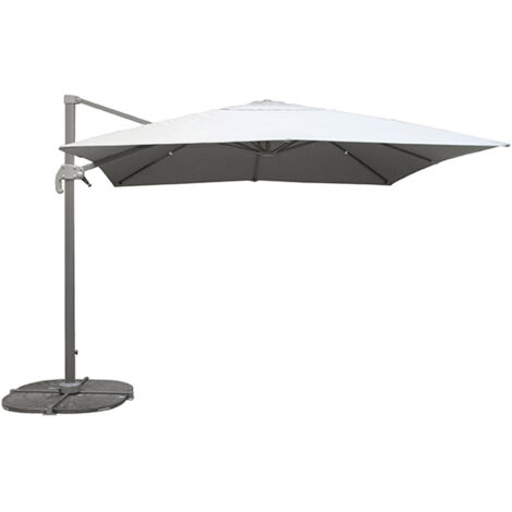 Parasol déporté carré 3x3 m gris clair